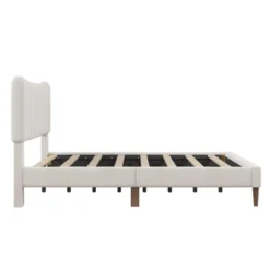 Upholstered Wood Platform Bed Frame With Vertical Channel Tufted Headboard-ModernLuxe -Baxton Studio Shop GUEST be3d4293 7e4e 444e a52c d56636d147f5