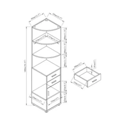 70.75" Julisse 3 Shelf Corner Bookcase - MiBasics -Baxton Studio Shop GUEST be4de4d5 320c 4cda a888 b15883c48f97
