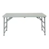 4" Long Height Adjustable Fold In Half Resin Multi Purpose Table Gray - OSP Home Furnishings