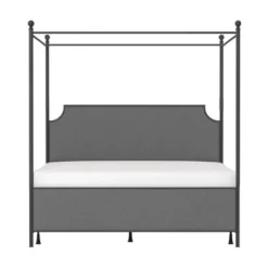 Mcarthur Metal And Upholstered Canopy Bed Matte Black/Gray Fabric - Hillsdale Furniture -Baxton Studio Shop GUEST bf96ab47 a11e 490d 859e dae0ed89a45a