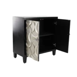 Modern Crescent Moon Pattern Wood Rectangle Cabinet Black - Olivia & May -Baxton Studio Shop GUEST bfd1d484 b617 4783 8967 7835dffca906