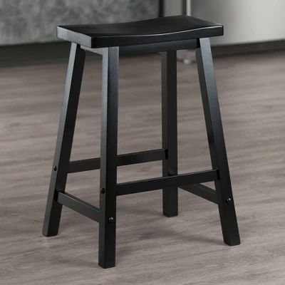 24" Satori Saddle Seat Counter Height Barstool - Winsome 4 24" Satori Saddle Seat Counter Height Barstool - Winsome - Image 4
