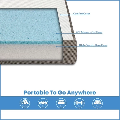 Continental Sleep 3-Inch Portable Tri Folding Gel Memory Foam Mattress, Ultra Soft, Removable And Washable Cover, Twin, White 3 Continental Sleep 3-Inch Portable Tri Folding Gel Memory Foam Mattress, Ultra Soft, Removable And Washable Cover, Twin, White - Image 3