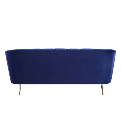 78" Eivor Sofa Blue Velvet - Acme Furniture 1 78" Eivor Sofa Blue Velvet - Acme Furniture