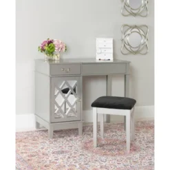 Silver Lattice Vanity Set - Linon -Baxton Studio Shop GUEST c1f85f6e 4bb4 42c7 8525 9976d999273b