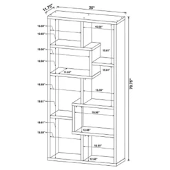 70.75" Theo 8 Shelf Bookcase - Coaster 23 70.75" Theo 8 Shelf Bookcase - Coaster -Baxton Studio Shop GUEST c1fc15e1 e6d1 4600 915b b21dd51dcfcb