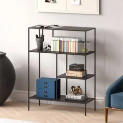 48" Tall Black Bronze Bookcase - Henn&Hart -Baxton Studio Shop GUEST c208afd4 9e67 433b 9a7d 6887346063be