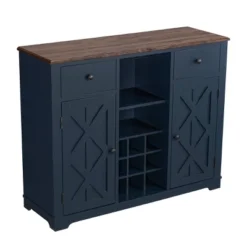 47" Wood Bar Cabinet With Brushed Nickel Knobs Navy - Home Essentials -Baxton Studio Shop GUEST c21607fb 2ef2 45f7 9d3b ebfa5c76a6be