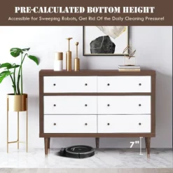 Costway 6 Drawer Dresser Wood Chest Of Drawers Storage Freestanding Cabinet Organizer -Baxton Studio Shop GUEST c22aed02 4239 454c 8888 db30ebb20048