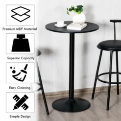 Costway 4 PCS Round Pub Table 24'' Bistro Bar Cocktail Table W/Metal Base Black 14 Costway 4 PCS Round Pub Table 24'' Bistro Bar Cocktail Table W/Metal Base Black -Baxton Studio Shop GUEST c23afe17 fe37 41dd ae1a 92a0baa80a17