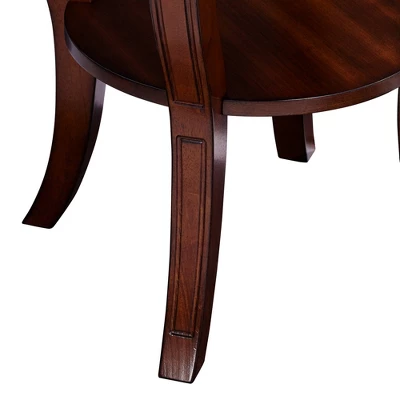 Elm Lane Farmhouse Rustic Cherry Wood Round Accent Side End Table 26" Wide Natural Curving Legs Living Room Home House Entryway 4 Elm Lane Farmhouse Rustic Cherry Wood Round Accent Side End Table 26" Wide Natural Curving Legs Living Room Home House Entryway - Image 4