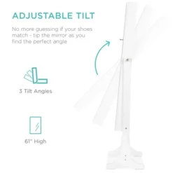 Best Choice Products 6-Tier Standing Mirror Lockable Storage Organizer Cabinet Armoire W/ LED Lights -Baxton Studio Shop GUEST c44fbf2c 3258 48ab b437 99ca75271f5f