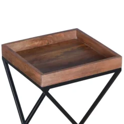 22" X Shape Iron Frame Industrial End Side Table With Mango Wood Tray Top Brown/Black - The Urban Port 11 22" X Shape Iron Frame Industrial End Side Table With Mango Wood Tray Top Brown/Black - The Urban Port -Baxton Studio Shop GUEST c4bf56fb 34d1 4bc3 92e7 1e15dabf41f6