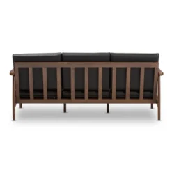 Venza Mid-Modern Walnut Wood Faux Leather 3 Seater Sofa Black - Baxton Studio -Baxton Studio Shop GUEST c4ea653f c423 4723 ad9b 6d01b77dbb24