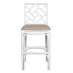 Stacie Rattan Barstool White - East At Main