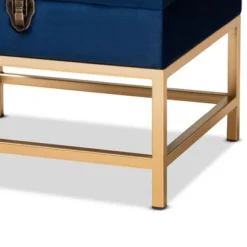 Aliana Fabric And Metal Ottoman Navy Blue/Gold - Baxton Studio -Baxton Studio Shop GUEST c5083f88 8d4b 431c 8365 8e938445c25b