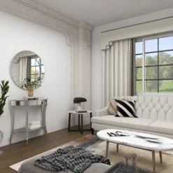 Set Of 2 Glam Fir Console Tables With Mirror White - Olivia & May 32 Set Of 2 Glam Fir Console Tables With Mirror White - Olivia & May -Baxton Studio Shop GUEST c5be22bc 4aa3 4656 822f 724cee4fbadc