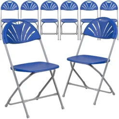 Emma And Oliver 8 Pack. 650 Lb. Capacity Plastic Fan Back Folding Chair -Baxton Studio Shop GUEST c652aba0 9d70 4fb4 b8f6 6415202ef5ce 1