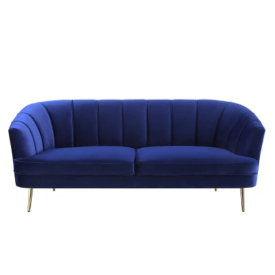78" Eivor Sofa Blue Velvet - Acme Furniture 3 78" Eivor Sofa Blue Velvet - Acme Furniture - Image 3