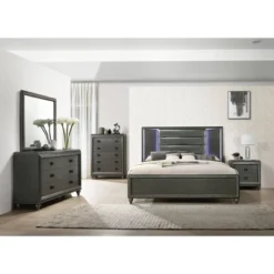 3pc Queen Farris Panel Bedroom Set Black - Picket House Furnishings -Baxton Studio Shop GUEST c696e8a4 c592 4800 a61f a940f3d4dee5