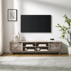 Modern Rustic 2 Door Storage TV Stand For TVs Up To 80" - Saracina Home -Baxton Studio Shop GUEST c696f5de 3779 4b36 b385 a3d7b6e6f737