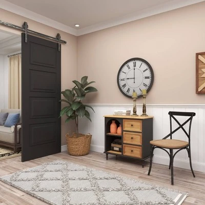 Farmhouse Wood Cabinet Black - Olivia & May 13 Farmhouse Wood Cabinet Black - Olivia & May - Image 13