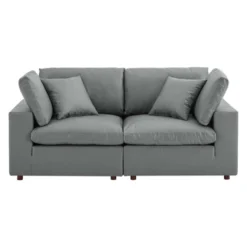 Commix Down Filled Overstuffed Vegan Leather Loveseat - Modway