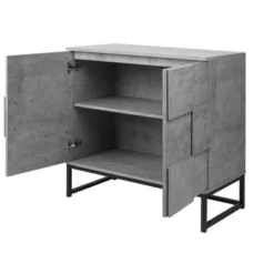 Adams 2-doors Cement Gray Cabinet With 1 Adjustable Inner Shelves - The Pop Home -Baxton Studio Shop GUEST c773a612 ae1d 48d5 9202 1b82da2534e6