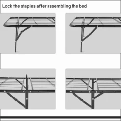Continental Sleep 14 Inch Quickbase Metal Mattress Platform Bed Frame Foundation With Steel Slats (No Box Spring Needed), Twin, Black -Baxton Studio Shop GUEST c7ab75bf ed8d 4adb aea8 5cc9e08da0bf