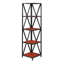 Tucson Metal 5 Tier Corner Bookcase - Johar Furniture -Baxton Studio Shop GUEST c7fc7c81 f8fe 4fa6 b22a d2dc583600cb