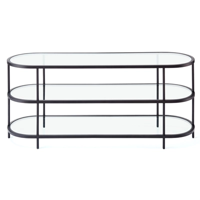 Black Bronze Oval TV Stand - Henn&Hart 8 Black Bronze Oval TV Stand - Henn&Hart - Image 8