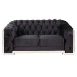 71" Pyroden Loveseat Black Velvet/Chrome Finish - Acme Furniture -Baxton Studio Shop GUEST c86b059a 02d2 4e59 a483 6928dfc0ed6c