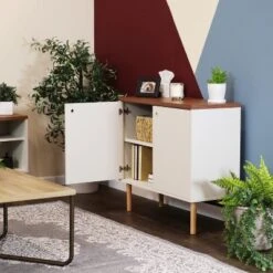 Sunnydaze Decor Sunnydaze Indoor Mid-Century Modern 2-Door Accent Buffet Cabinet With Shelves 21 Sunnydaze Decor Sunnydaze Indoor Mid-Century Modern 2-Door Accent Buffet Cabinet With Shelves -Baxton Studio Shop GUEST c881429f de6d 4c9c a08f b03e11b1ccd4