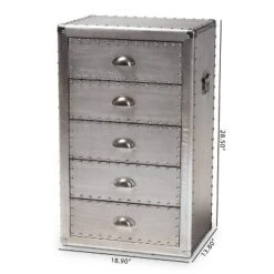 5 Drawer Davet Metal Accent Chest Silver - Baxton Studio -Baxton Studio Shop GUEST c8a877e8 59f1 4cdf a47a 8f22c998b546
