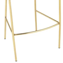Studio 55D Champagne Gold Bar Stool 31 3/4" High Modern Blue Velvet With Backrest Footrest For Kitchen Counter Height Island -Baxton Studio Shop GUEST c91c4a66 7989 470c b79a b3d7af99236f