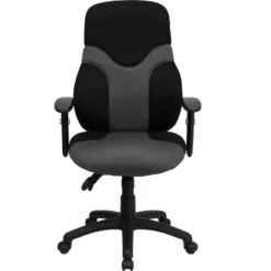 Emma And Oliver High Back Ergonomic Black/Gray Mesh Swivel Task Office Chair W/ Adjustable Arms -Baxton Studio Shop GUEST c93852f6 fcd8 4afa b41e 1d0e63f7876f