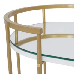Pavillion 2 Tier Oval Bar Serving Cart Shelves With Glass Mirror Gold - Studio Designs -Baxton Studio Shop GUEST c9a4e308 e1cb 48fe 9c14 3ab4f7016cda