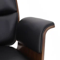 Cannonade Mid-Century Modern Swivel Office Chair Black/Walnut - Christopher Knight Home -Baxton Studio Shop GUEST ca515156 1990 46fa 97f1 48d01f96b35e