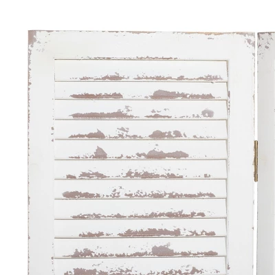 Farmhouse Wood Room Divider Screen Cream - Olivia & May 3 Farmhouse Wood Room Divider Screen Cream - Olivia & May - Image 3