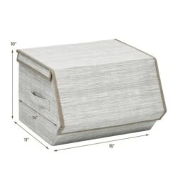 Costway Stackable Large Bins Cubes W/Lids Storage Organizers W/Linen&Oxford Fabric 4 Sets