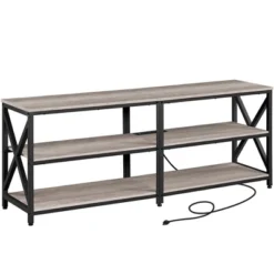 Yaheetech Vintage 3-layer TV Stand TV Console With Power Outlet -Baxton Studio Shop GUEST cb0ff034 e36a 4d9e af8b c306b2642265