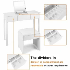 Costway White Vanity Dressing Table Furniture Stool Storage Box -Baxton Studio Shop GUEST cb4ff66f e58c 49cf bae8 0a189b456fdb