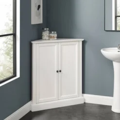 Shoreline Stackable Corner Pantry White - Crosley -Baxton Studio Shop GUEST cb5600a7 5e92 42ed 95ce b9c92f6e21fd