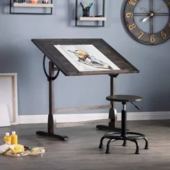 Vintage Solid Wood Drawing/Drafting Table With 36" Wide Adjustable Top Distressed Black - Studio Designs 26 Vintage Solid Wood Drawing/Drafting Table With 36" Wide Adjustable Top Distressed Black - Studio Designs -Baxton Studio Shop GUEST cc8394bb 4b18 41bb ad1f 206fc9b53467