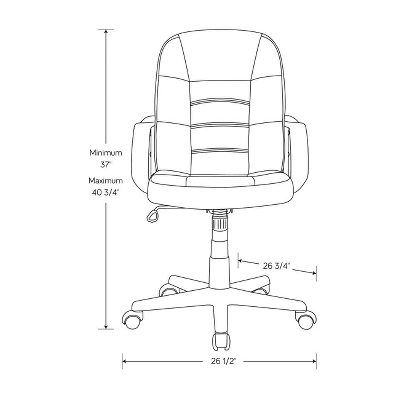 Office Chair Bonded Leather Black - Room Essentials™ 2 Office Chair Bonded Leather Black - Room Essentials™ - Image 2