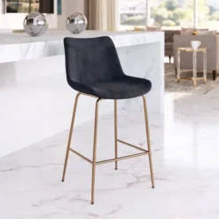 Chelles Counter Height Barstool Chair Black - ZM Home -Baxton Studio Shop GUEST cd42eefb 8345 4acf 9d73 5f9b3d132025