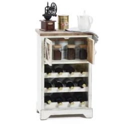 LuxenHome White And Natural Wood 2-Door Wine Cabinet 17 LuxenHome White And Natural Wood 2-Door Wine Cabinet -Baxton Studio Shop GUEST cd7bd85d 125b 45b5 a3ca e133c3b1ae43