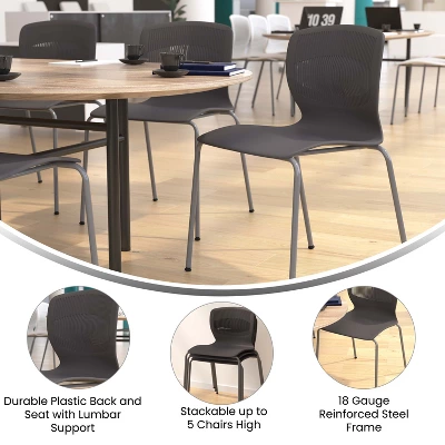 Flash Furniture HERCULES Series Commercial Grade 770 Lb. Capacity Ergonomic Stack Chair With Lumbar Support And Steel Frame 5 Flash Furniture HERCULES Series Commercial Grade 770 Lb. Capacity Ergonomic Stack Chair With Lumbar Support And Steel Frame - Image 5