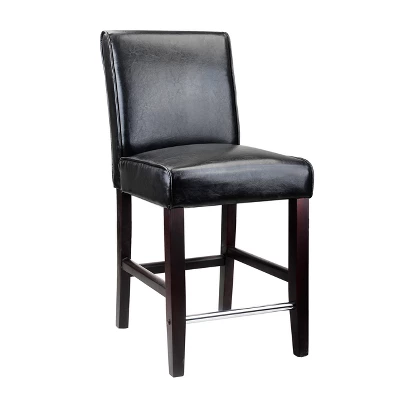 Antonio Counter Height Barstool With Bonded Leather Seat - CorLiving 3 Antonio Counter Height Barstool With Bonded Leather Seat - CorLiving - Image 3
