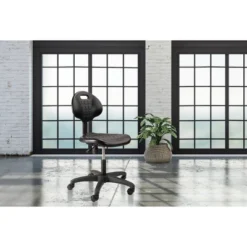 16"-21" Adjustable Height Polyurethane Task Office Chair Black- Hampden Furnishings -Baxton Studio Shop GUEST ce77391b 7729 4d30 b30f c328f6ea4b14